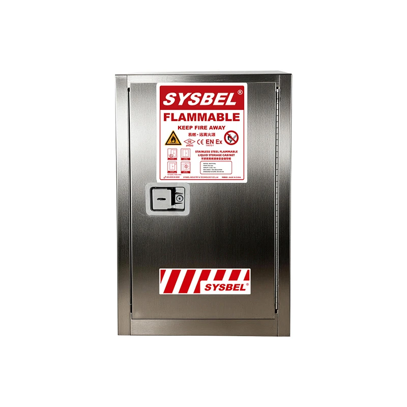 Armoire de stockage de liquides inflammables en acier inoxydable 12 Gal|WA810120Gy|Sysbel